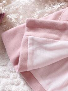 Đứa bé gái Nơ mặt trước Chi tiết xếp li Áo khoác - Hồng - Xem 3