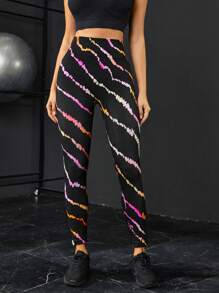 Tie Dye Wideband Waist Sports Leggings