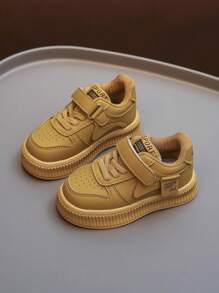 1 Pair Kids Hook And Loop Sports Shoes, Casual All-Match Style, Yellow, For Girls - Yellow - View 3