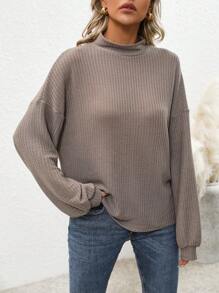 INAWLY Cổ giả Áo thun Thả vai - Màu nâu  Mocha - Xem 3