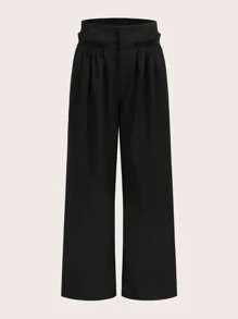SHEINNeu Pantaloni suit monocolore gamba ampia
