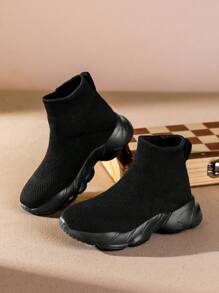 高幫襪型運動鞋 - 黑色 - 查看 4