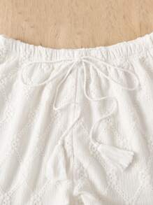 Soleia 素色短款上衣&腰部抽繩短褲 - 米色 - 查看 5