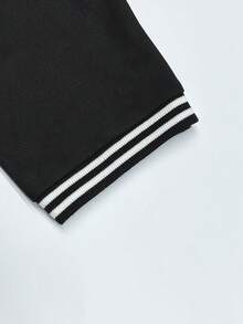 Manfinity Homme Nam Đồ họa Chữ cái Áo polo - màu đen - Xem 3