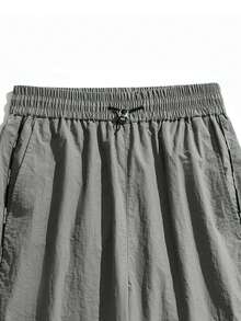 Men Zip Up Drop Shoulder Jacket & Pants - Grey - View 4