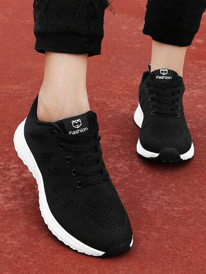 Women's Sports Shoes With Lace-Up, Wear With Hoodie Suitable For Running And Casual Wear