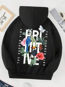 Sweat-shirt-shirt graphique tropical et slogan pour préadolescentes - Noir - Voir 3