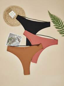 大碼3件素色簡約風內褲