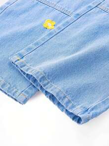 Teen Girl Floral Embroidery Straight Leg Jeans - Light Wash - View 5