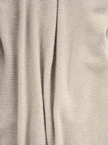 SHEIN LUNE Cổ thuyền tay cánh Đồ đan Ribbed Áo len - Màu be - Xem 7