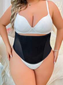 大碼素色腰封 - 黑色 - 查看 1