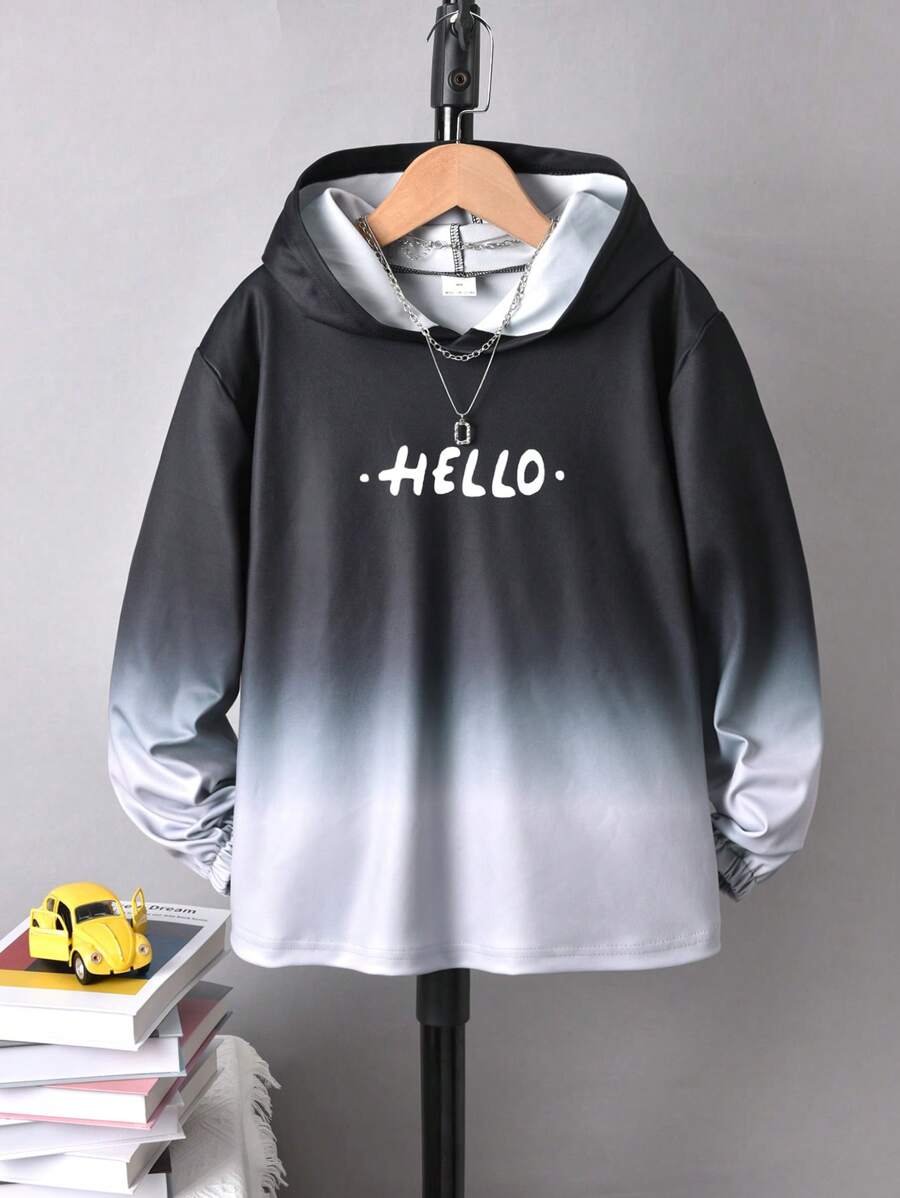 Vihyde Da Ragazzi Felpa con cappuccio con grafica lettera sfumato