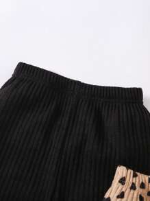 SHEIN 女小童2入組愛心圖案喇叭褲 - 彩色 - 查看 4