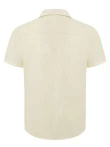 Men Solid Button Up Shirt - Beige - View 3