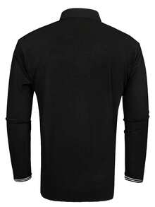 Manfinity Homme Nam Đồ họa Chữ cái Áo polo - màu đen - Xem 2