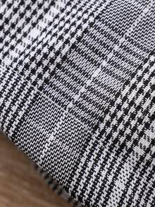 SHEIN Young Girl Plaid Print Ruffle Trim Bow Front Dress With Headband - Multicolor - View 7