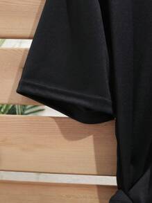 SHEIN LUNE Mèo in Áo thun - màu đen - Xem 3