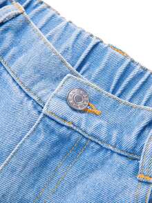 Teen Girl Floral Embroidery Straight Leg Jeans - Light Wash - View 6