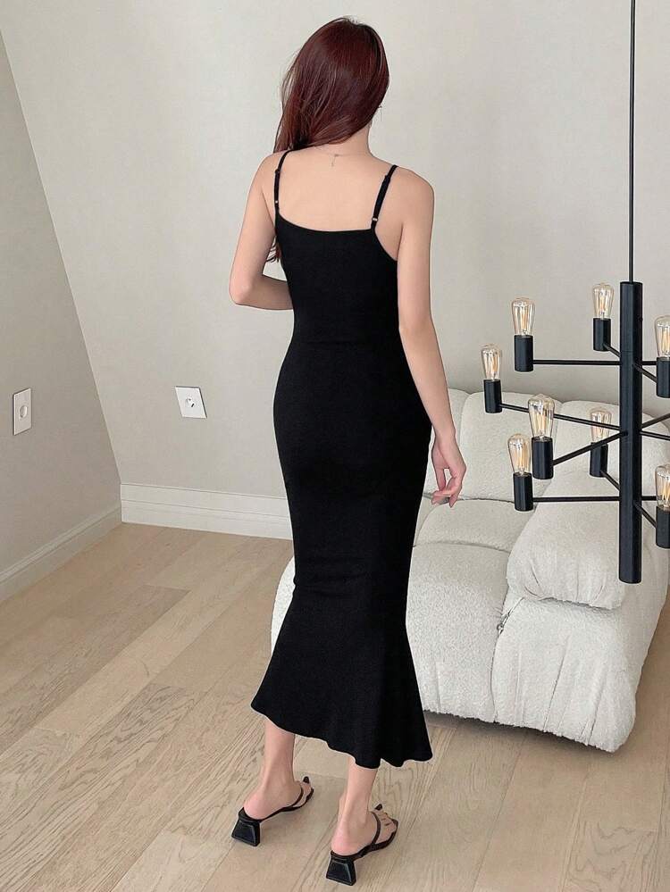Solid Mermaid Hem Cami Dress Sundress Wedding Women Dresses Maxi Dress Cocktail Dress