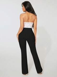SHEIN SXY High Waist Flare Leg Pants - Black - View 2