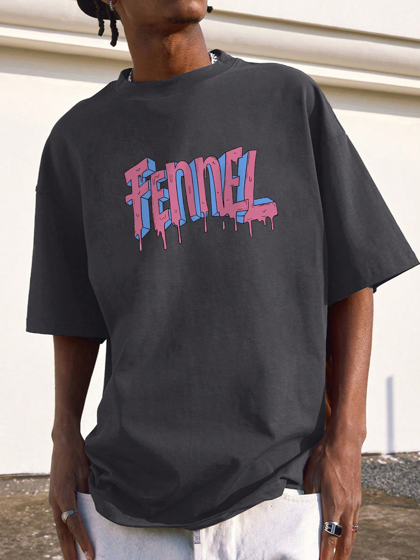 Men Letter Graphic Drop Shoulder Tee