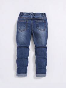 SHEIN Young Boy Ripped Frayed Cat Scratch Jeans