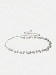 SHEIN ICON Chuỗi thắt lưng trang trí hình bướm - Màu Bạc Cổ - Xem 1