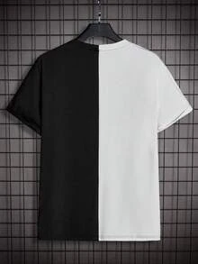 GENTILAND 男士萬聖節兩色骷髏印花T恤 - 黑與白 - 查看 2