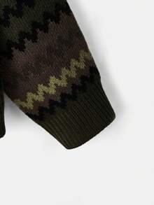 ROMWE Academia 字形圖案落肩毛衣 - 彩色 - 查看 3