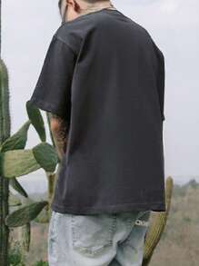 Men's Casual Short Sleeve T-Shirt | Premium Fabric | Stylish Graphics | Ideal Choice - Dark Grey - View 5