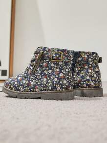 Printed Winter Warm Kids' Boots - Navy Blue - View 2