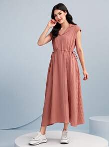 Mulvari Drawstring Waist A-line Dress - Pink - View 4