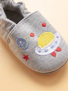 Zapatos de caminar para bebés de 0 a 3 años con bordado de dibujos animados, de estilo slip-on - Gris - Ver 7