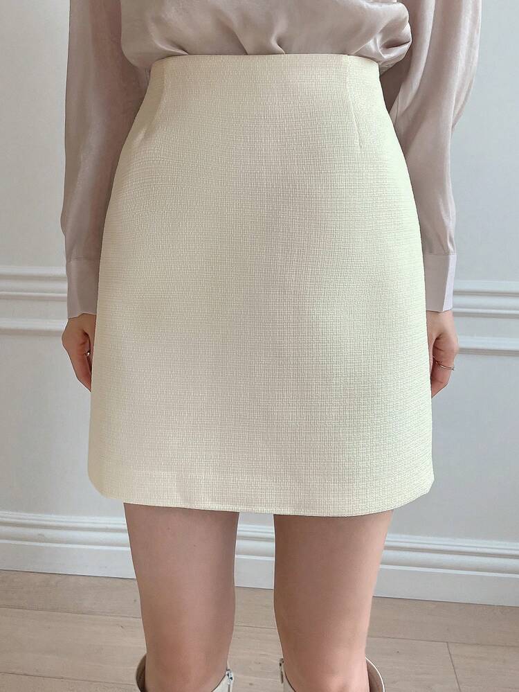 Solid Straight Skirt,Pencil Skirt