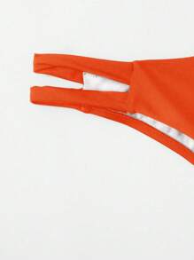 Cut Out Side Bikini Panty - Burnt Orange - View 3