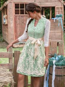 Chiquease Floral Print Belted Dress Without Tee Country Dress