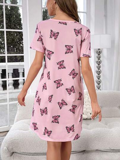Butterfly Print Pajama Nightdress view 2