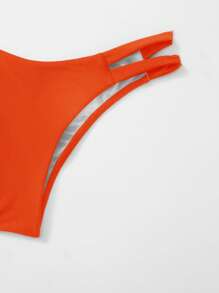 Cut Out Side Bikini Panty - Burnt Orange - View 5