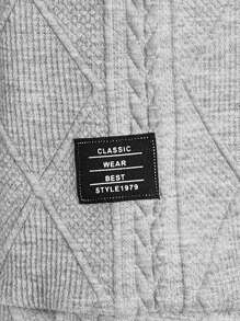 Manfinity VCAY Loose Fit Men's Letter Patched Drop Shoulder Sweatshirt, For Fall Winter - Light Grey - View 3