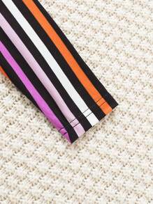 SHEIN Váy bé gái 2 mảnh kẻ sọc & in họa tiết Halloween, dành cho tiệc Halloween - Nhiều màu - Xem 5