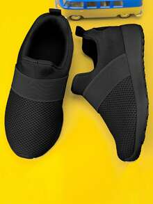 Children's Breathable Casual Outdoor Sports Shoes Toddler Little Kid Boys Girls Slip-on Shoes Running Sneakers Athletic Tennis Walking Shoes - Black - View 5