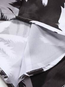 Manfinity RSRT 男士椰子樹圖案襯衫&短褲