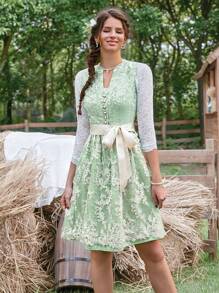 Chiquease Floral Print Belted Dress Without Tee Country Dress