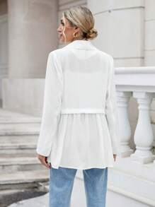 Aveloria Lapel Neck Drawstring Waist Coat
