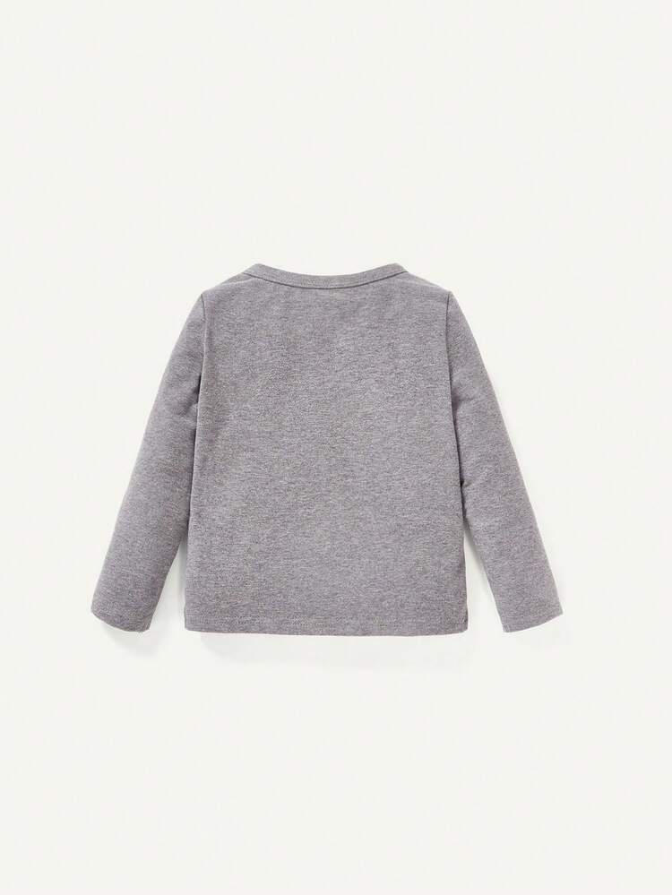 Baby Boy 4Pcs Solid Color Round Neck Pullover And Long Pants Outfit Matching Set