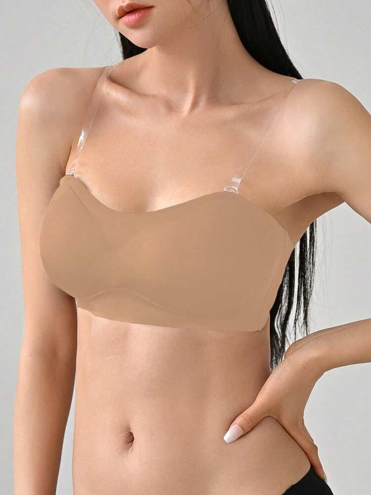 DAZY Solid Wireless Bra - Khaki - View 2