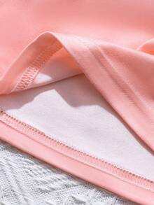 SHEIN Young Girl Floral & Letter Graphic Tee - Pink - View 5