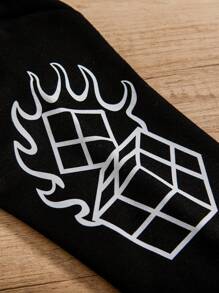 SHEIN Young Boy Slogan Graphic Two Tone Varsity Jacket - Multicolor - View 6