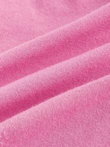 SHEIN EZwear Solid Backless Crop Halter Top - Hot Pink - View 3