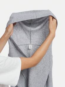 Thiếu niên cô gái Ren Mộc nhĩ áo có mũ Áo thun - Màu Xám nhạt - Xem 4